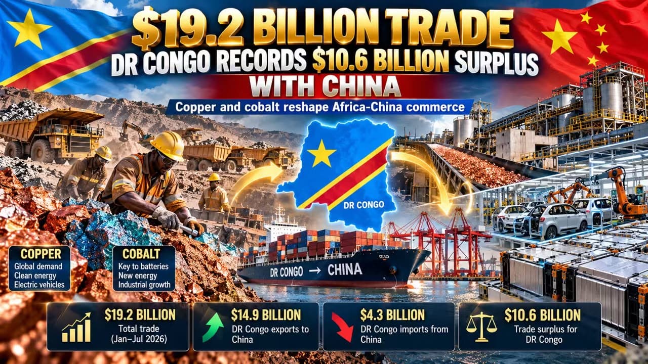 $19.2bn Trade: DR Congo Records $10.6bn Surplus With China